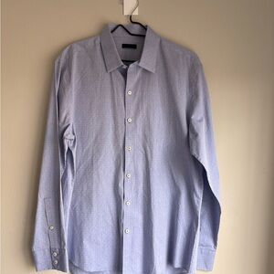Zachary Prell Men’s Dress Shirt Size L NWT Blue Jacquard Cotton Button Down